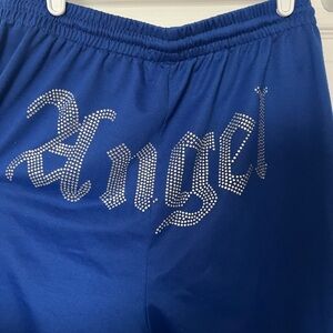 Royal blue sweat pants . No rips , No tears.